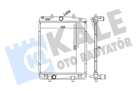 Радиатор охлаждения Citroen C1, Peugeot 107, Toyota Aygo KALE OTO RADYATOR 364600