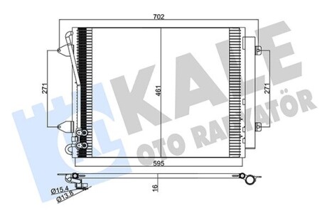 Радіатор кондиціонера Volkswagen CC, Passat, Passat Alltrack KALE OTO RADYATOR 376100