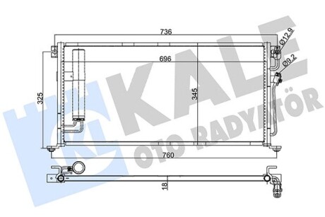 Радіатор кондиціонера Mitsubishi Lancer VI, Lancer VII KALE OTO RADYATOR 388100