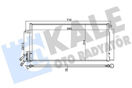 Радиатор кондиционера Fiat Bravo II, Punto/Opel Corsa D KALE OTO RADYATOR 389100