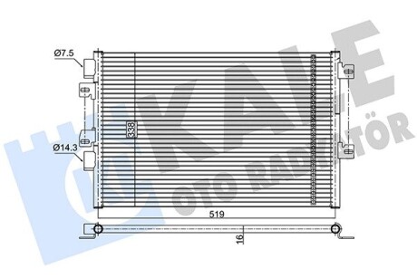 Радиатор кондиционера Nissan Kubistar, Renault Kangoo KALE OTO RADYATOR 389200