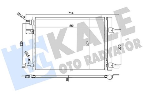 Радиатор кондиционера Chevrolet Cruze, Orlando, Opel Astra J, Astra J Gtc KALE OTO RADYATOR 391100 (фото 1)