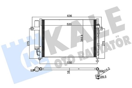 Радіатор кондиціонера Hyundai Getz KALE OTO RADYATOR 391700 (фото 1)