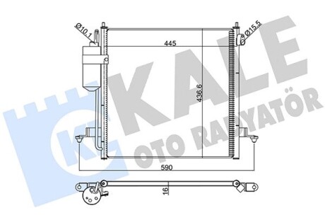 Радіатор кондиціонера Mitsubishi L200 2.5TD (06-) АКПП,МКПП KALE OTO RADYATOR 393100