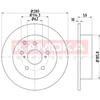 Гальмiвнi диски TOYOTA AVENSIS (T25) 05- KAMOKA 103165 (фото 1)