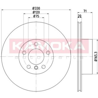 Гальмiвнi диски BMW X3 (F25) 10-/X4 (F26) 14- KAMOKA 103220 (фото 1)