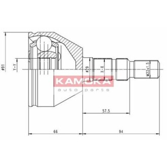 К-т шарнiрний привiдного валу KAMOKA 6037