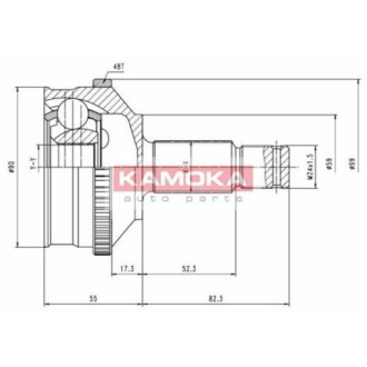 К-т шарнiрний привiдного валу з зубцями АБС KAMOKA 6574