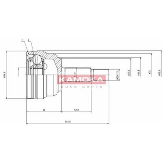 Шарнирный комплект, приводной вал KAMOKA 6612