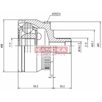 Шарнирный комплект, приводной вал KAMOKA 6762