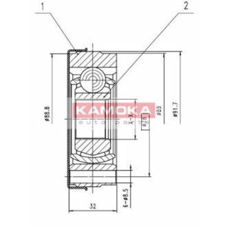 Шарнирный комплект, приводной вал KAMOKA 8010