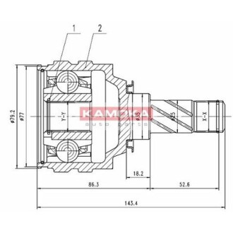 К-т шарнiрний привiдного валу KAMOKA 8717