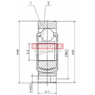 Шарнирный комплект, приводной вал KAMOKA 8738