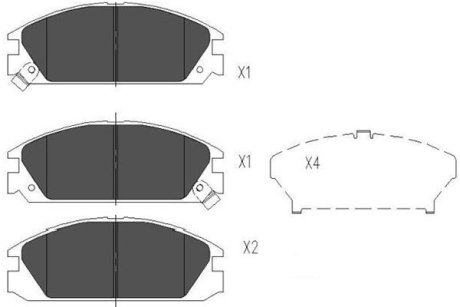 Колодки гальмівні дискові, комплект KAVO KBP-2020 (фото 1)