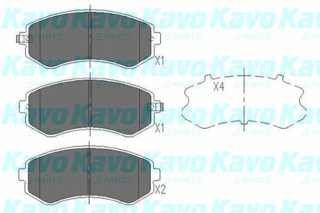Комплект гальмівних колодок KAVO KBP-6514 (фото 1)