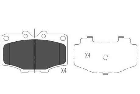 Колодки гальмівні дискові, комплект KAVO KBP9028 (фото 1)