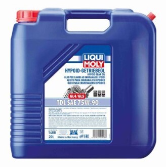 Трансмиссионное масло TDL GL-4 GL-5 MT-1 75W-90 полусинтетическое 20 л LIQUI MOLY 1408 (фото 1)