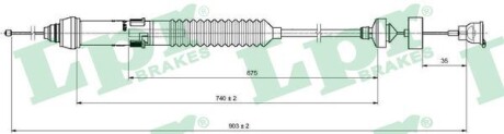 Трос, управление сцеплением LPR C0018C (фото 1)