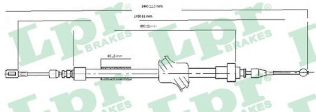 Трос, стояночная тормозная система LPR C0034B