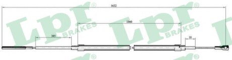 Трос, стояночная тормозная система LPR C0069B