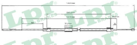 Трос, стояночная тормозная система LPR C0076B