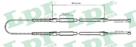 Трос гальма стоянки LPR C0174B