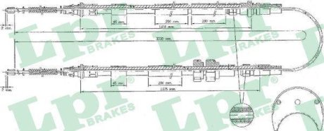 Трос, стояночная тормозная система LPR C0234B (фото 1)