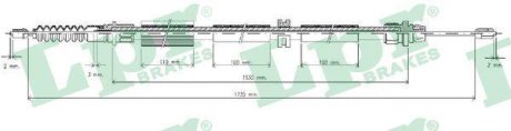 Трос, стояночная тормозная система LPR C0262B (фото 1)