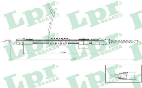 Трос, стояночная тормозная система LPR C0287B (фото 1)