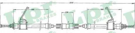 Трос, стояночная тормозная система LPR C0299B (фото 1)
