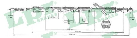 Трос, стояночная тормозная система LPR C0323B