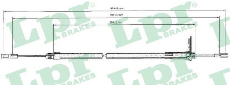 Трос, стояночная тормозная система LPR C0440B (фото 1)