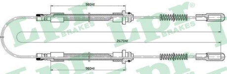 Трос, стояночная тормозная система LPR C0522B