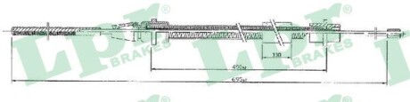 Трос, стояночная тормозная система LPR C0631B