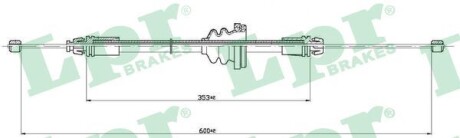 Трос, стояночная тормозная система LPR C0754B (фото 1)