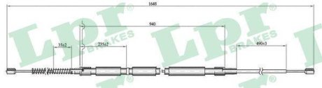 Трос, стояночная тормозная система LPR C0811B