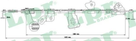 Трос, стояночная тормозная система LPR C0890B (фото 1)