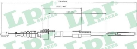 Трос ручного гальма LPR C0956B