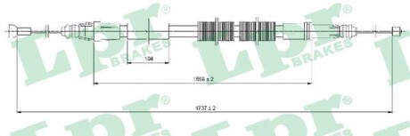 Трос, стояночная тормозная система LPR C1028B