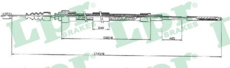 Трос, стояночная тормозная система LPR C1146B