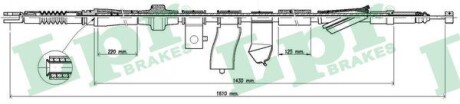 Трос, стояночная тормозная система LPR C1298B (фото 1)