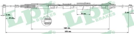 Трос, стояночная тормозная система LPR C1578B