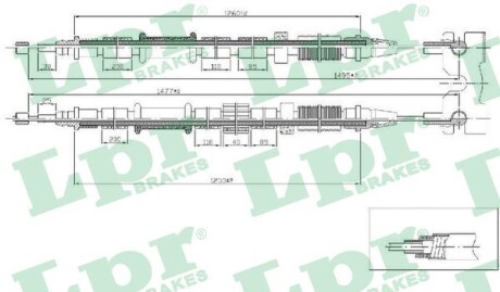Трос, стояночная тормозная система LPR C1674B