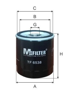 Фільтр масляний Transit 06-/Focus 05-/Mondeo 01- (бензин) M-FILTER TF 6538