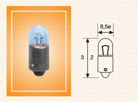 Автолампа T3W BA9s 3 W прозрачная MAGNETI MARELLI 002894200000