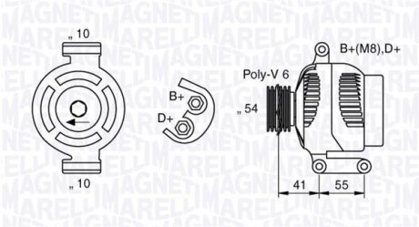 Генератор MAGNETI MARELLI 0633 77028010 (фото 1)