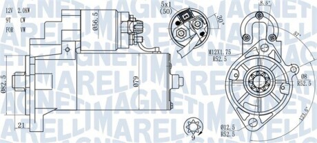 Стартер MAGNETI MARELLI 063721187010 (фото 1)