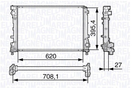 Радиатор, охлаждения дивгателя MAGNETI MARELLI 350213131700