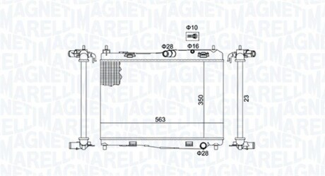 Радиатор, охлаждения дивгателя MAGNETI MARELLI 350 21 314 210 0