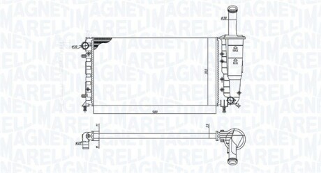 Радиатор, охлаждения дивгателя MAGNETI MARELLI 350213196000